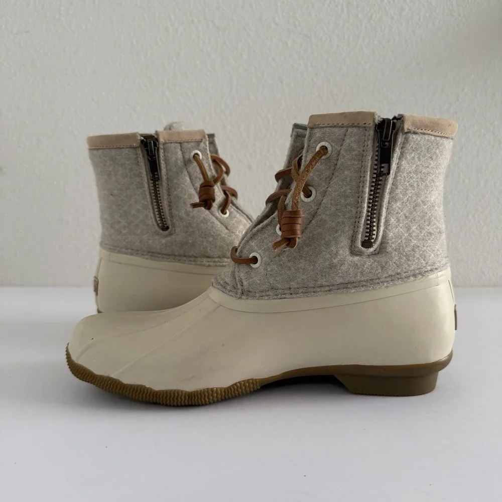 Sperry‎ Saltwater Wool Embossed Thinsulate 200g Rubber Duck Boot Oat Womens 7
